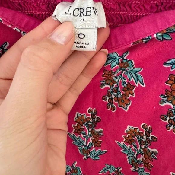 J. Crew Fuchsia Floral Tiered Midi Dress size 0 - Picture 2 of 5